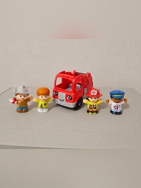 Little People Red Kids Fire Truck Playset with Figures